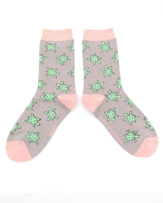 Miss Sparrow Socks Cute Turtles