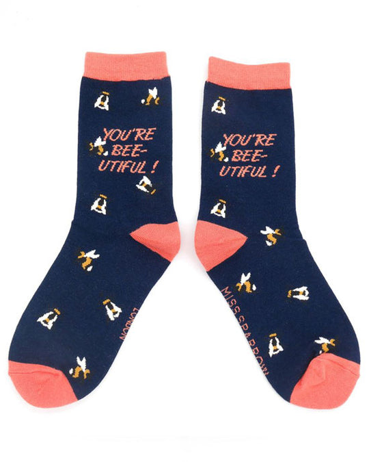 Miss Sparrow Bee-utiful Socks Yellow