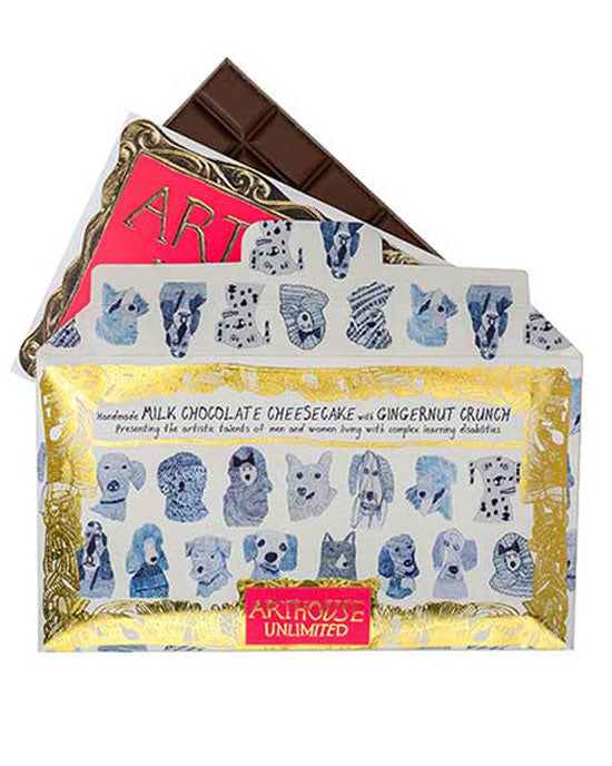 Chocolate Bar 'Blue Dogs' Milk Chocolate Cheesecake with Ginger Nut Crunch - shopatstocks