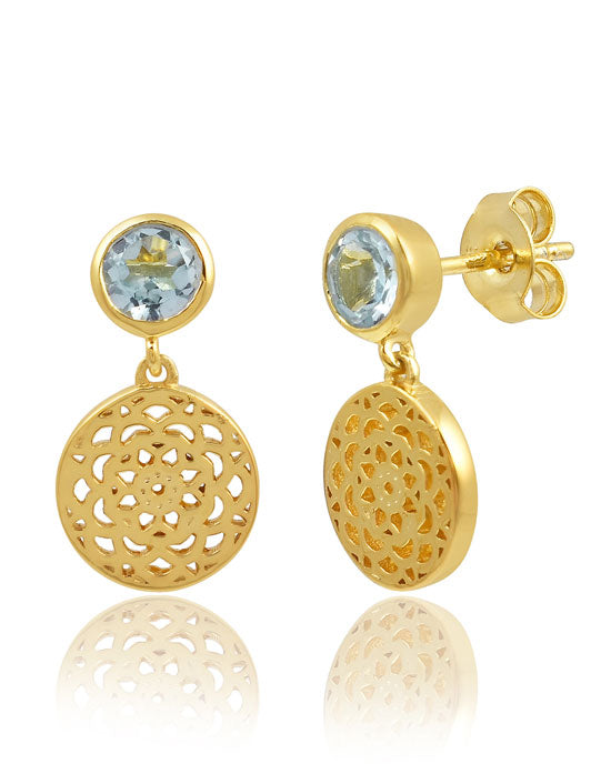 Talisman Gem Earrings Blue Topaz