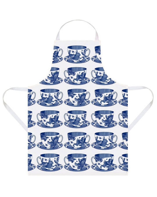 Apron Blue Tea Cups