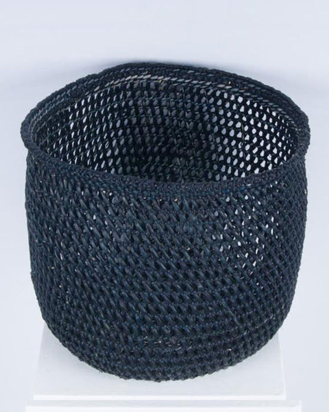 Black Open Weave Storage Basket