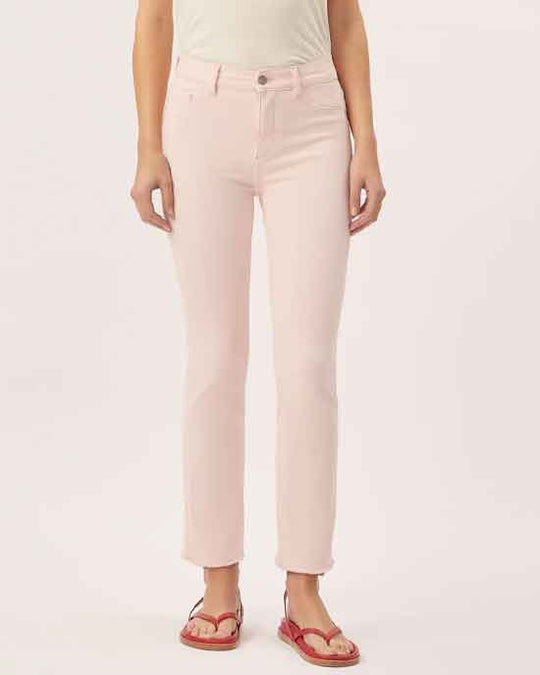 Mara Straight Mid Rise Ankle Pink Peony