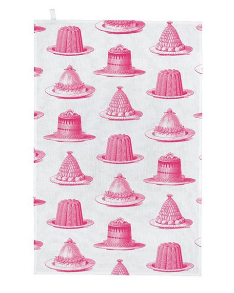 Tea towel - Jelly & Cake, pink - shopatstocks