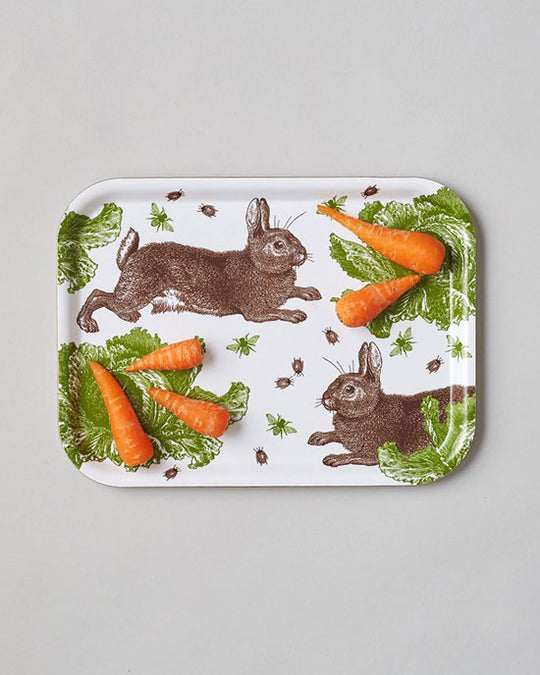 Rabbit & Cabbage Small Tray 27x20cm